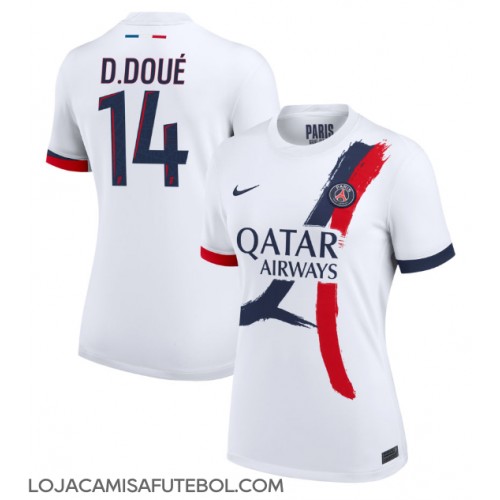 Camisa de Futebol Paris Saint-Germain Desire Doue #14 Equipamento Secundário Mulheres 2024-25 Manga Curta